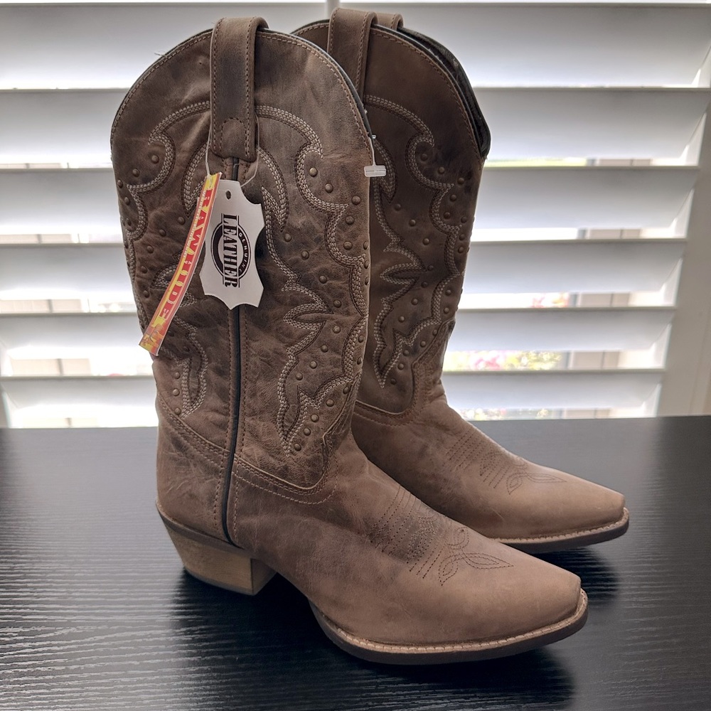 Justin Boots The McKayla Tan 12" tall Women's Stampede